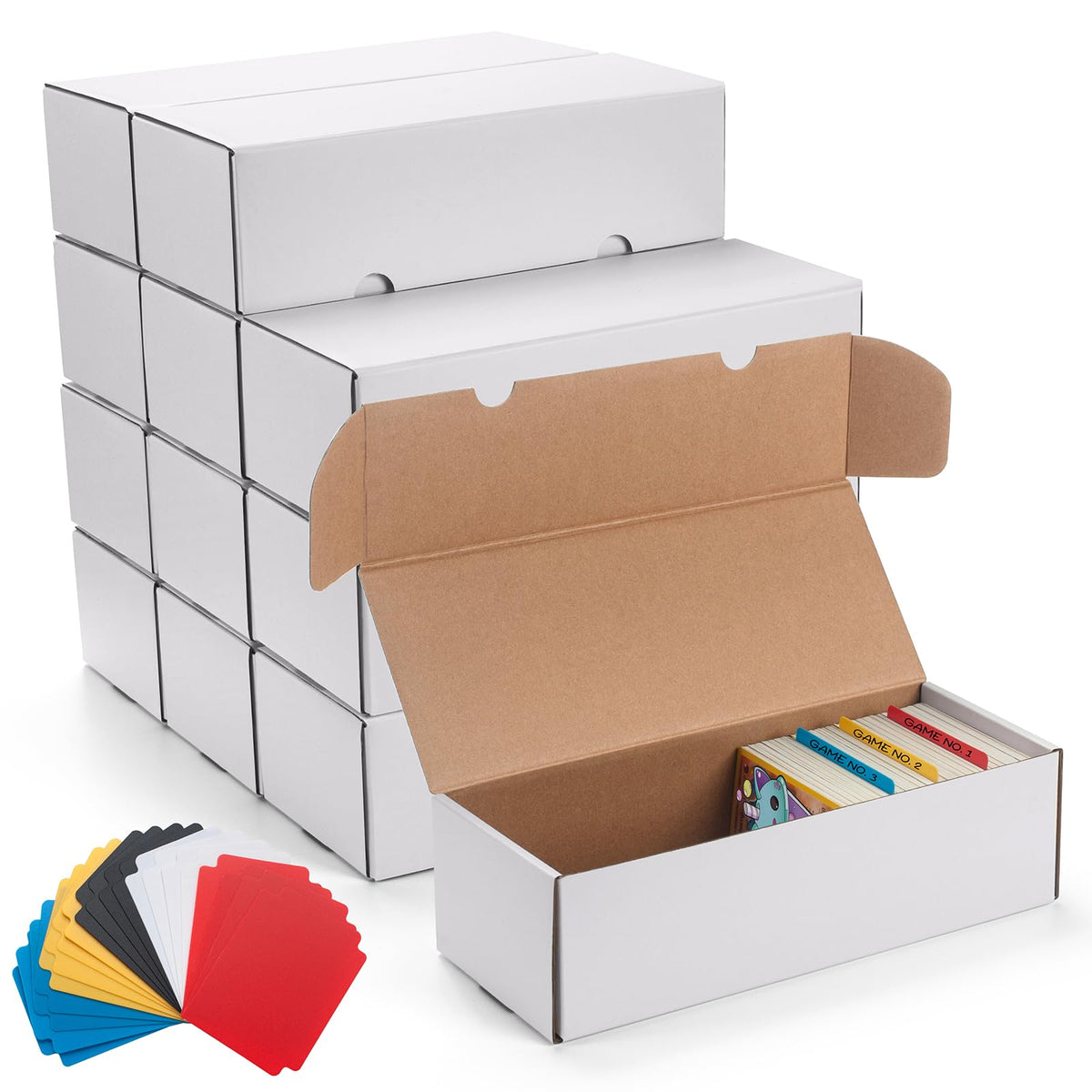 SUNEZLGO 12-pack card storage box exterior view showing large capacity