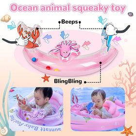SUNFATT adjustable safety seat keeps baby secure during water time.