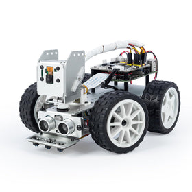 SunFounder PiCar-X front view showcasing AI-ready chassis for smart driving experiments.