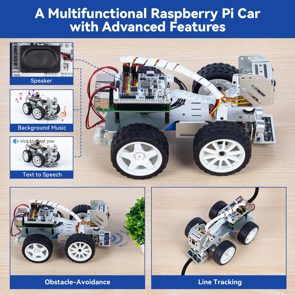 SunFounder PiCar-X line-following mode demonstrates steady navigation and sensor integration.