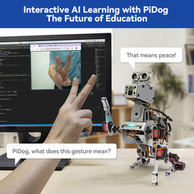 SunFounder PiDog head tilt demonstrates responsive interaction