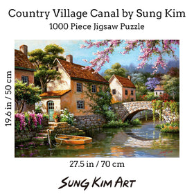 Sung Kim Art Country Village Canal puzzle pieces show thick, sturdy parts for smooth assembly