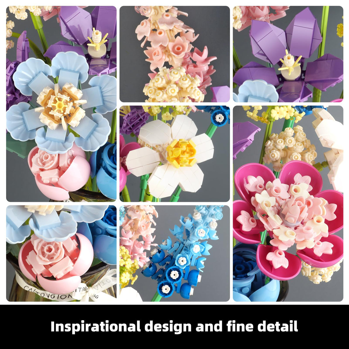 SUNHABI Flower Building Set desk decor idea offers a calm, creative break at work.