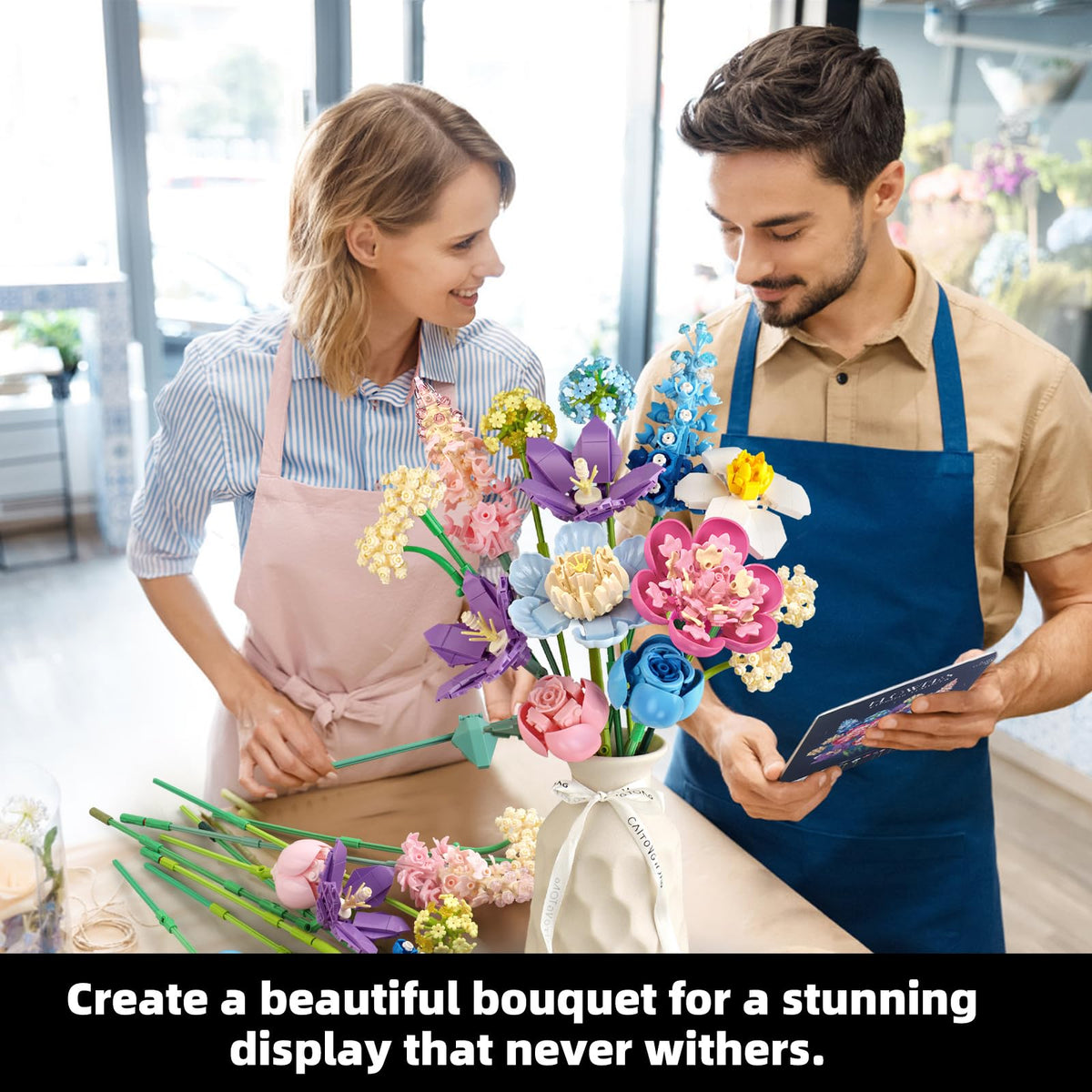 SUNHABI Flower Building Set gift-ready packaging makes a unique keepsake for birthdays.