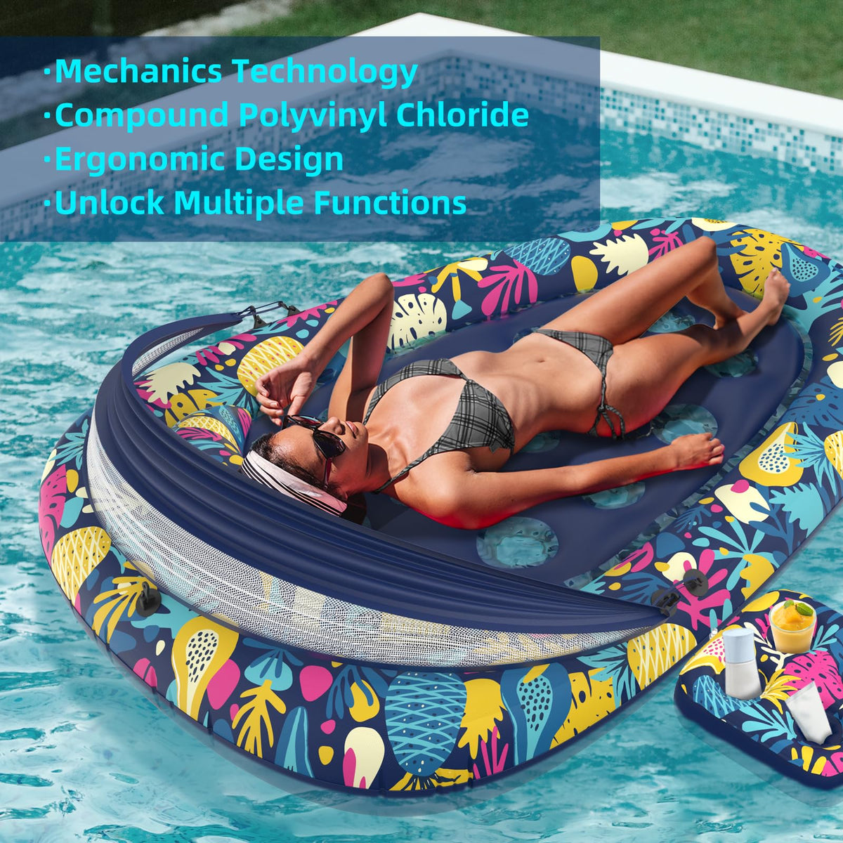 Sunikko X 73 by 48 inch float offering spacious adult lounging