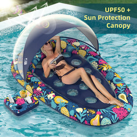 Sunikko X canopy-removed pool float open lounging for tanning