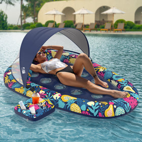 Sunikko X 3-in-1 pool float with canopy for shaded relaxation
