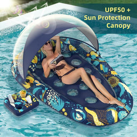 Sunikko X 73x48 inch float provides spacious lounging for adults.