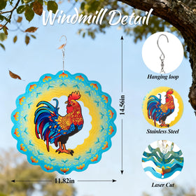 SUNCKET rooster design reflects light, adding a soft glow to outdoor spaces