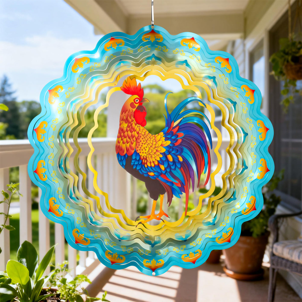 SUNCKET stainless steel 3D chicken wind spinner adds motion and charm to your garden