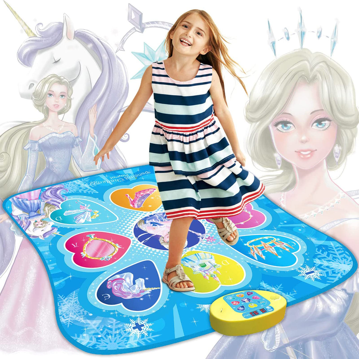 SUNLIN Dance Mat with Frozen theme features hand-painted characters for a magical party moment.