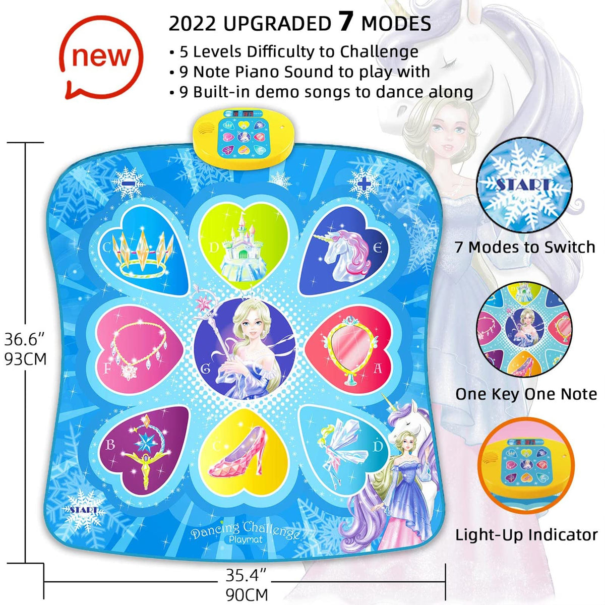 SUNLIN Dance Mat includes nine built-in songs for varied, engaging dance sessions.