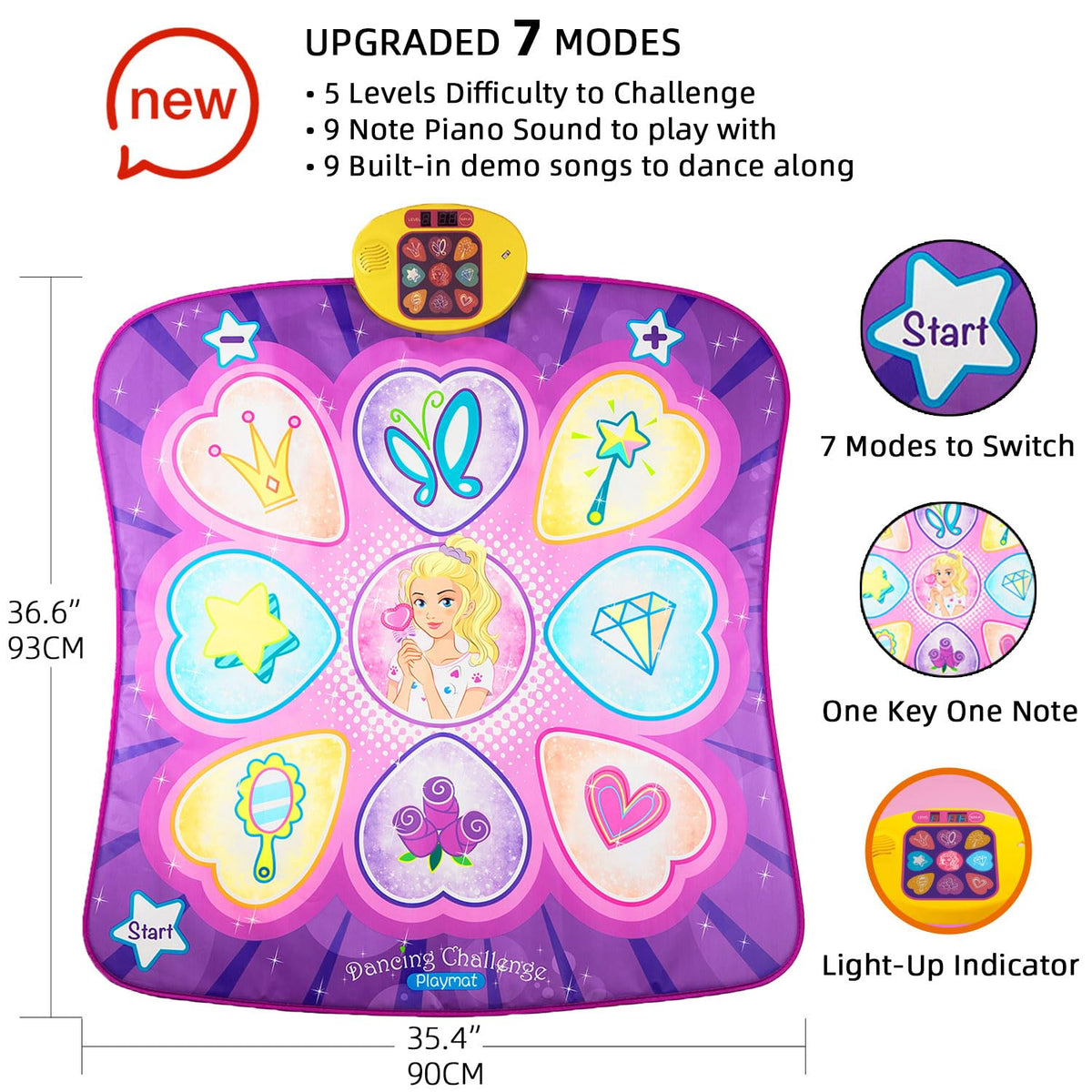 SUNLIN dance pad with adjustable volume for comfortable listening