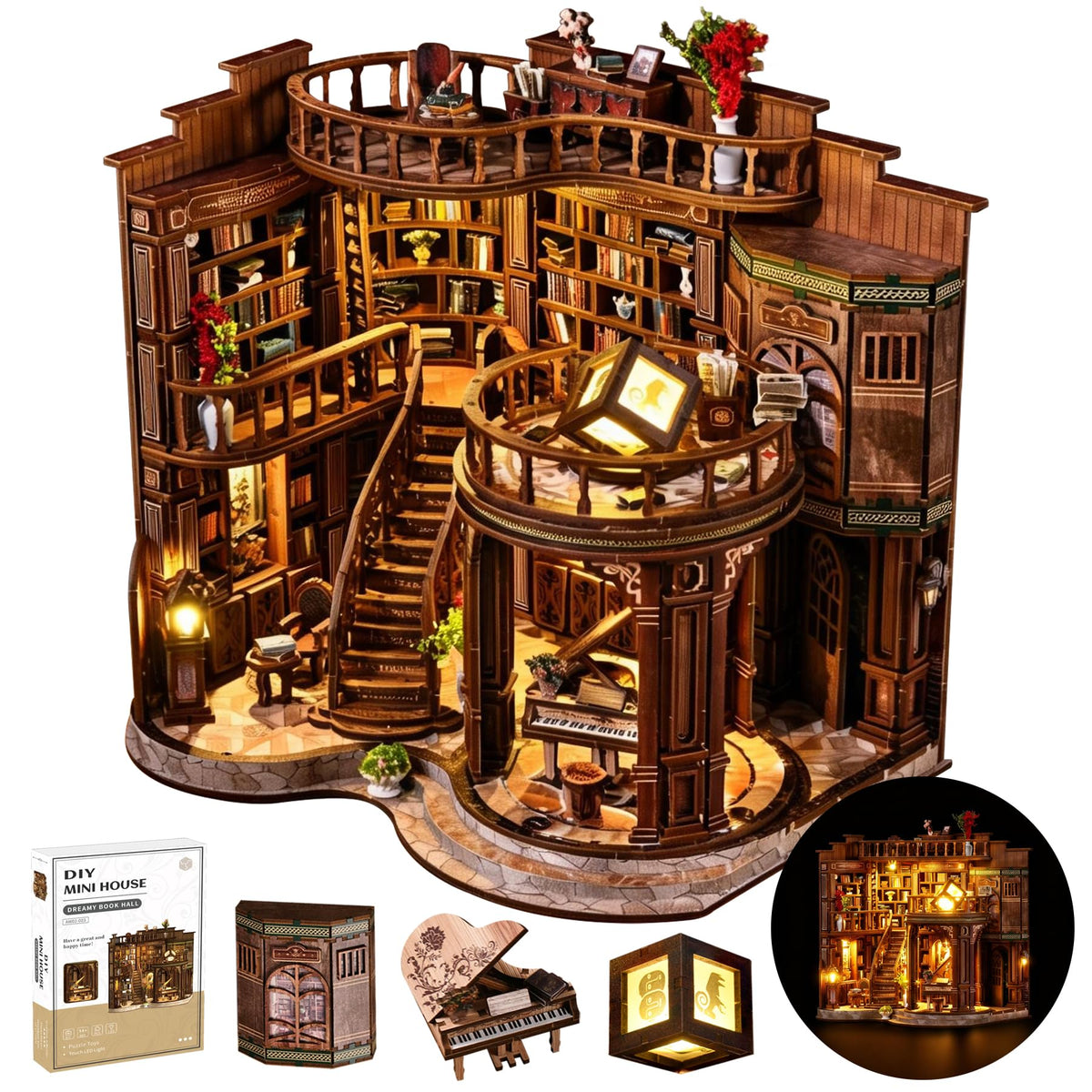 SUNNINO Book Nook dreamy library scene enhances stylish home decor