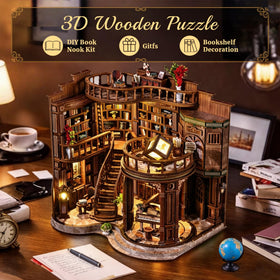 SUNNINO Book Nook laser-cut wood parts with precise joints