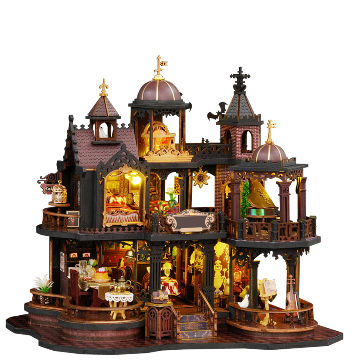SUNNINO Edinburgh Castle miniature front view enhances elegant desk decor and fantasy ambience