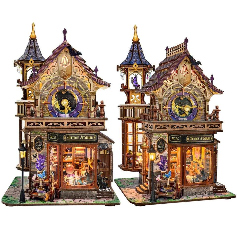 SUNNINO miniature dollhouse kit box and pieces showcase premium materials for a satisfying build