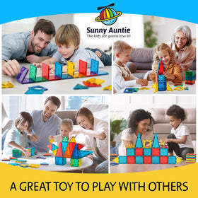 Sunny Auntie tiles used to create 3D designs and structures.