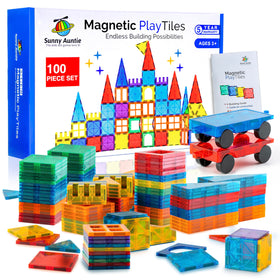 Sunny Auntie Magnetic Tiles 100 pcs box for creative learning.