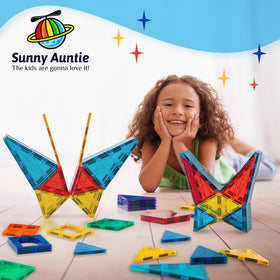 Sunny Auntie Magnetic Tiles gift-ready set for kids ages 3-8.