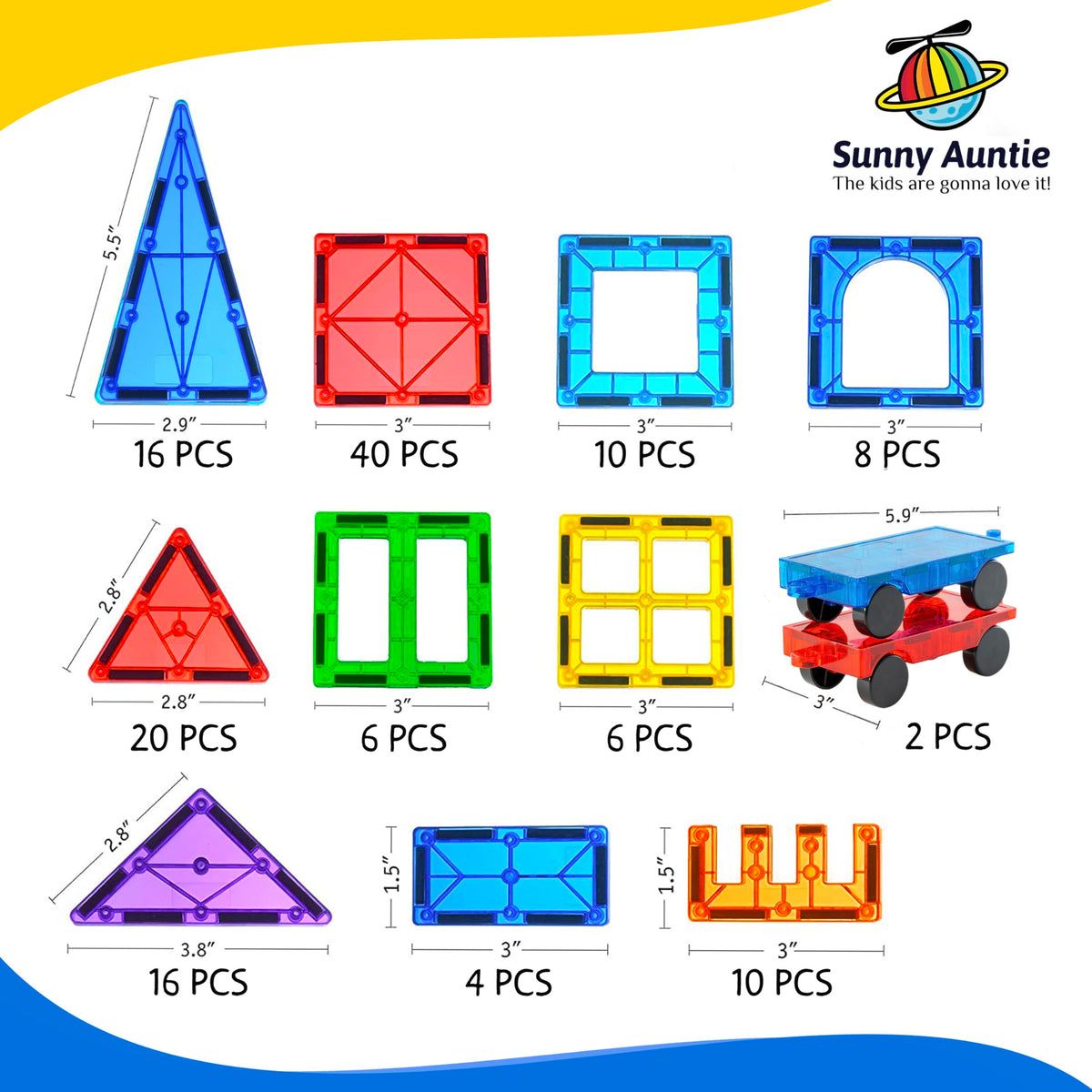 Sunny Auntie set includes two cars for imaginative vehicle and castle play