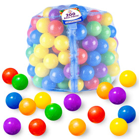 Sunny Days Entertainment 200 premium play balls in a bag for easy storage and transport.