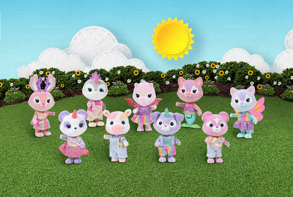 Sunny Days Entertainment Rainbow Ridge Pals Aura fairy-cat figure with soft flocked texture