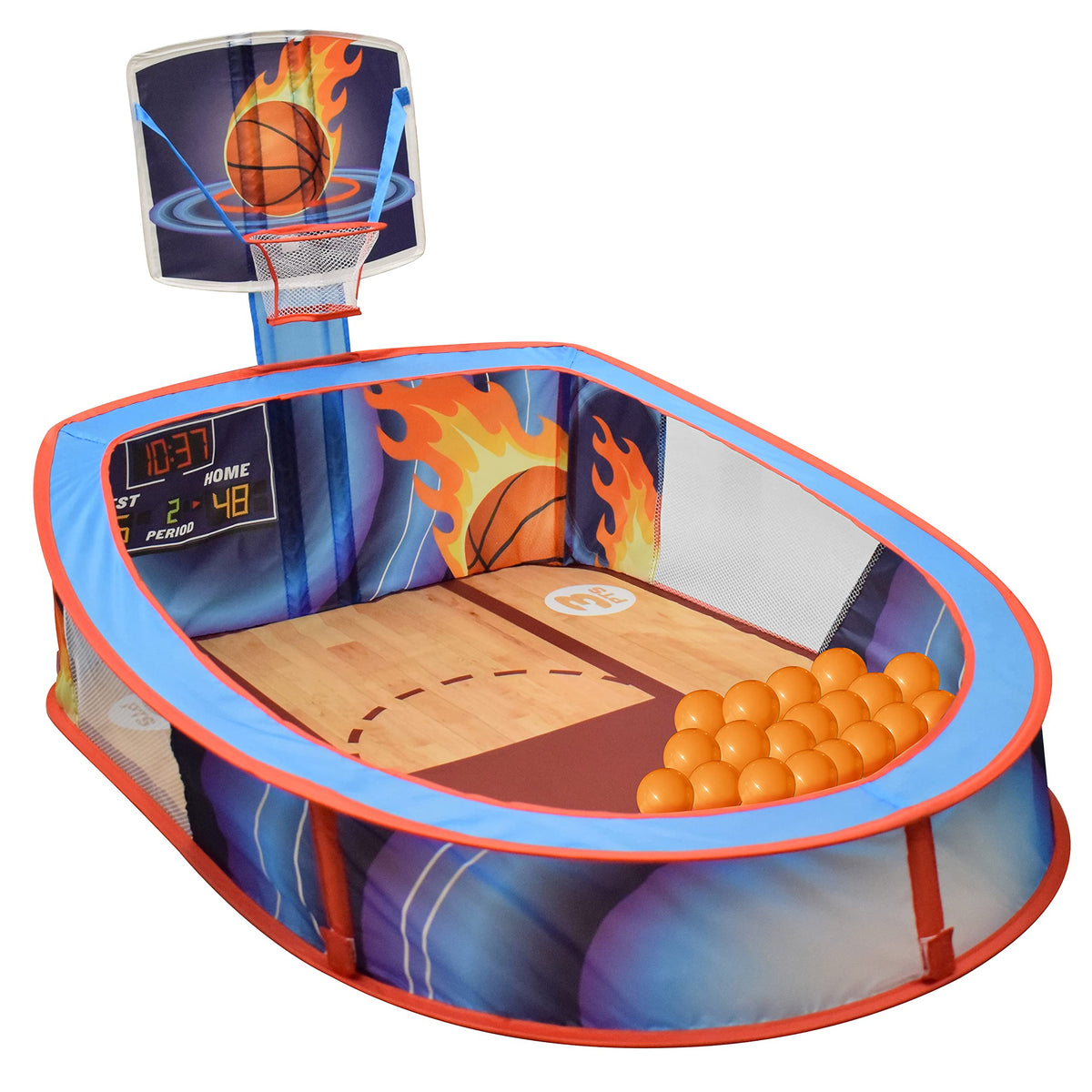 Sunny Days Entertainment large basketball pop-up tent with hoop for indoor active play
