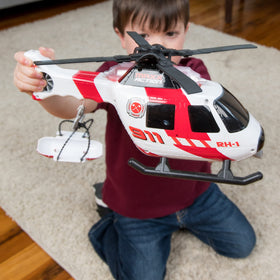 Sunny Days Entertainment Maxx Action Helicopter soft grip tires support smooth play.