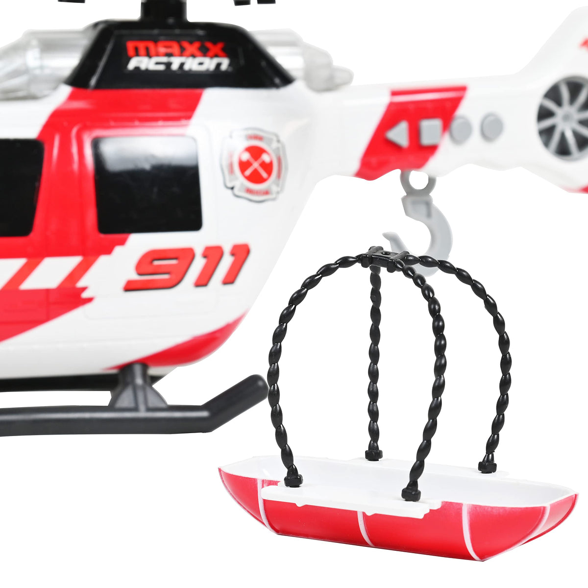 Sunny Days Entertainment Maxx Action Helicopter is nearly twelve inches tall for realistic use.