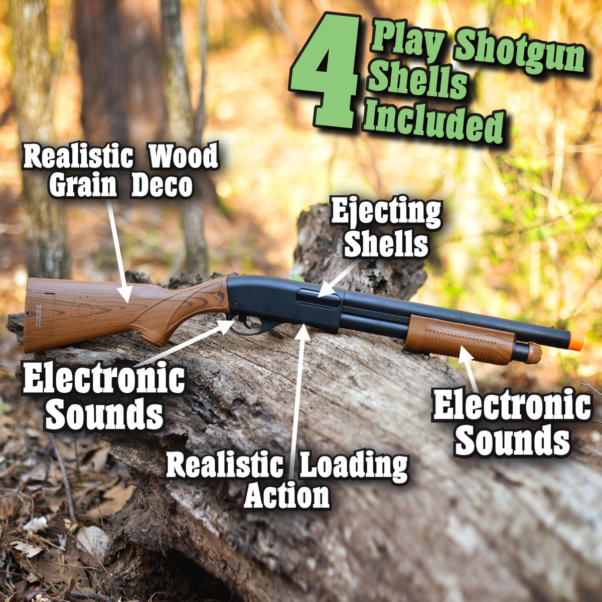 Wood grain front view of the Sunny Days blaster highlighting authentic details for imagination.