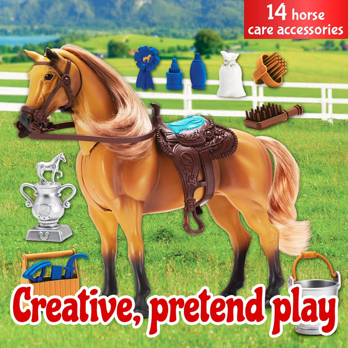 Sunny Days Entertainment Quarter Horse with realistic sounds enhances storytelling and playtime.