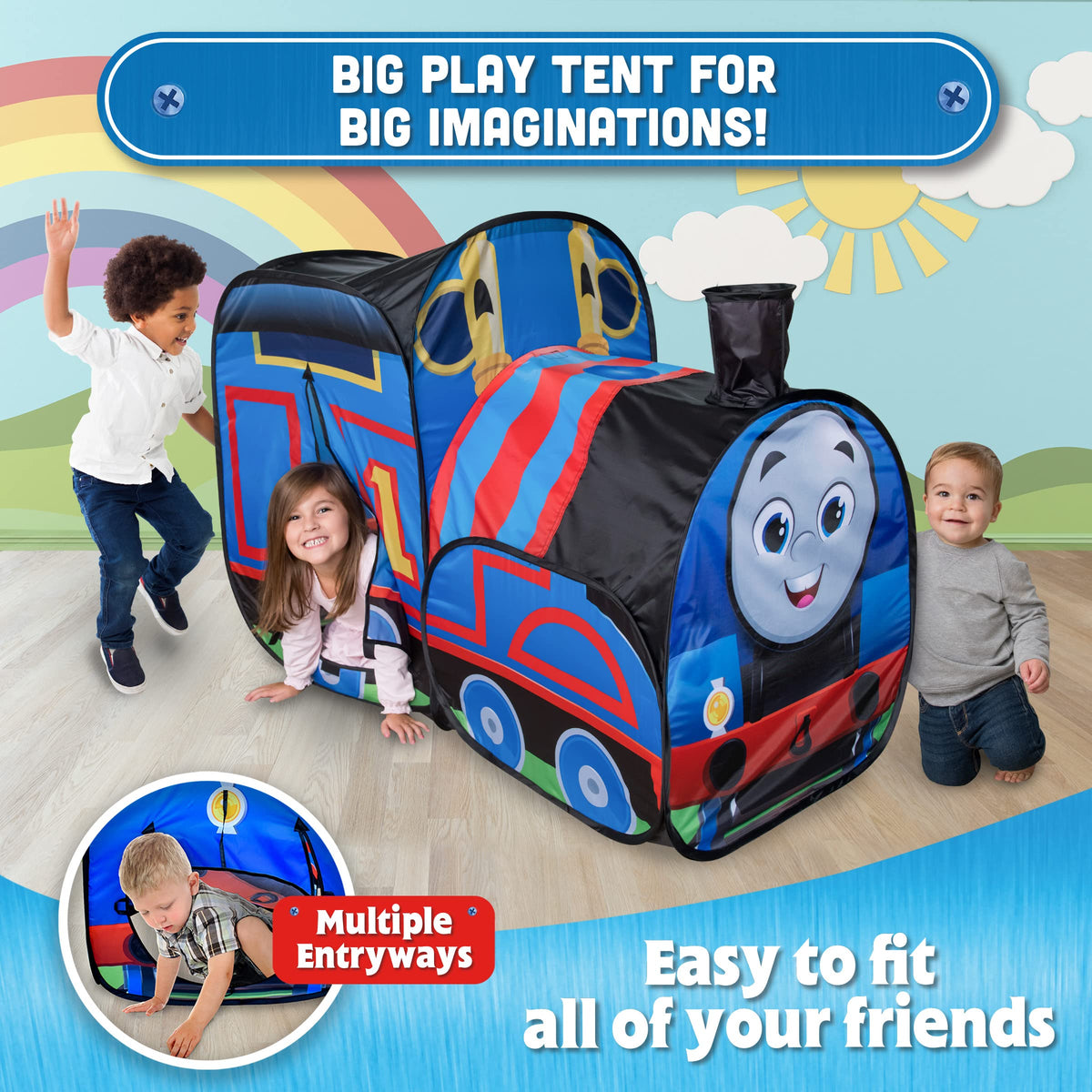 Sunny Days Entertainment Thomas pop-up tent interior showing roomy space for friends