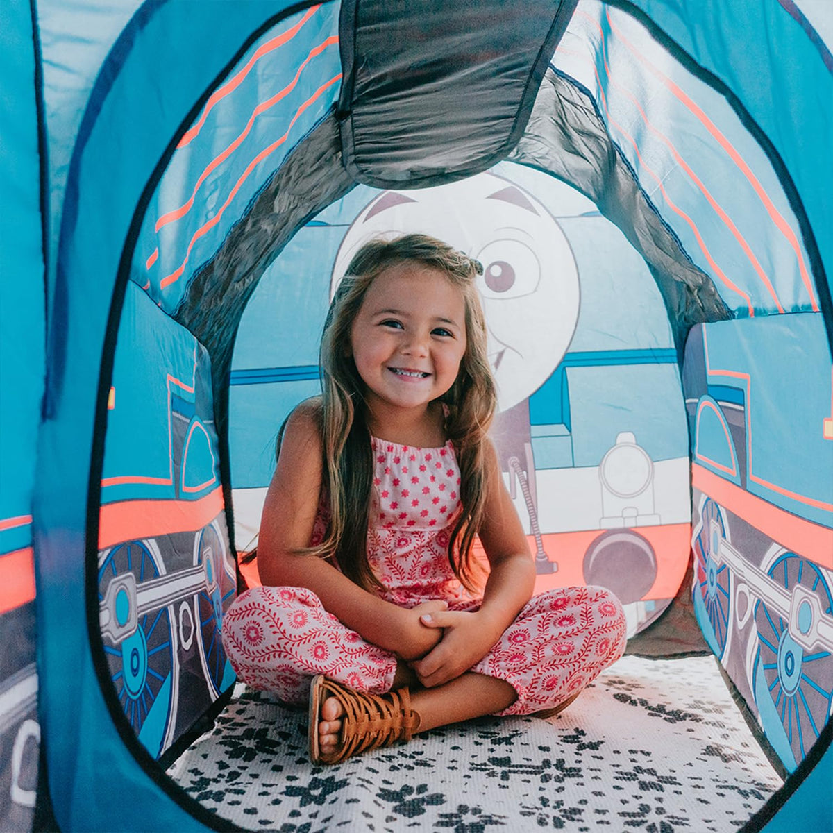 Sunny Days Entertainment Thomas pop-up tent kids playing for imaginative adventures