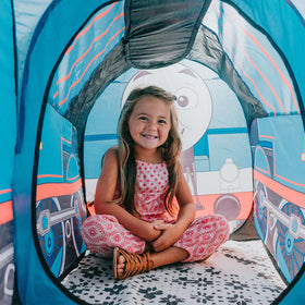 Sunny Days Entertainment Thomas pop-up tent kids playing for imaginative adventures