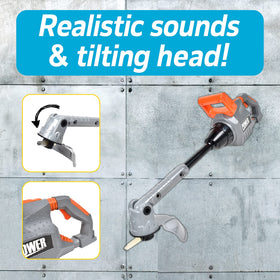 Sunny Days Entertainment weed trimmer with tilting head supports realistic trimming play