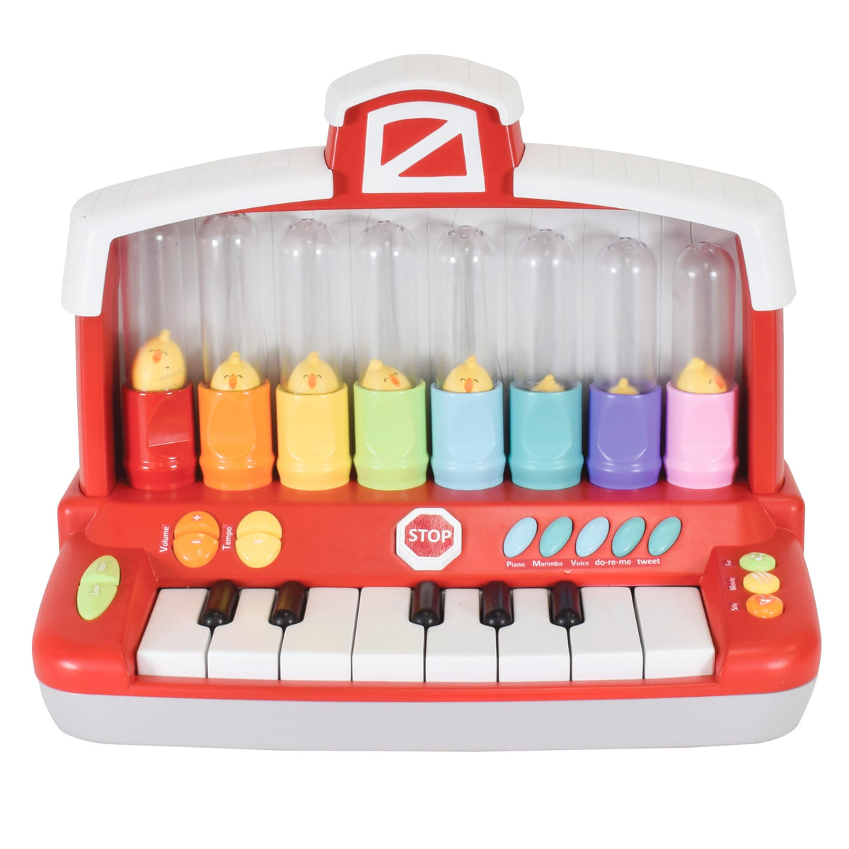 Sunny Days Farm Animals Keyboard invites infants to explore music with colorful keys.