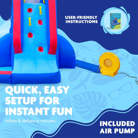 Sunny & Fun inflation air pump enables quick setup.