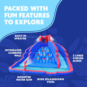 Sunny & Fun Ultra Climber side view highlights two slides for simultaneous play
