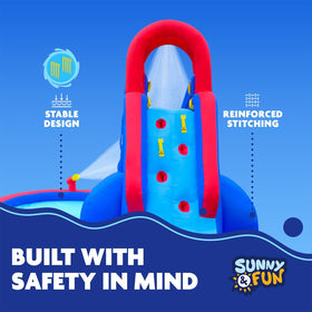 Sunny & Fun watergun feature demonstrates interactive backyard play.