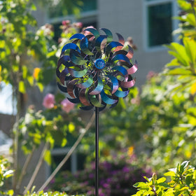 SunnyGarden windspinner ground stake enables quick lawn setup and patio placement.