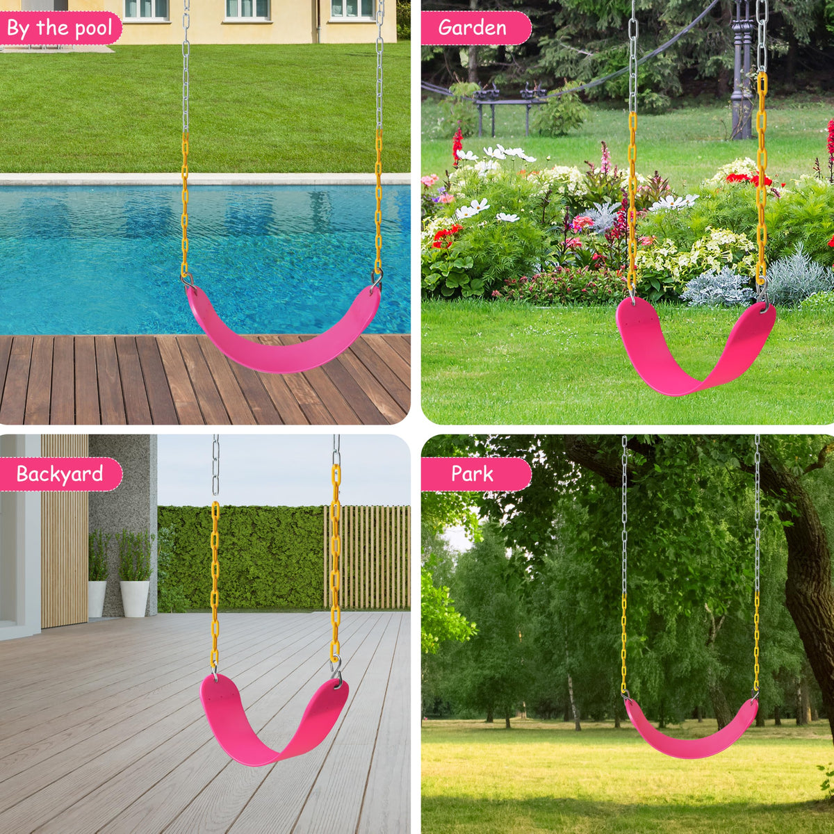 Sunnyglade swing set with 250-pound capacity supports energetic outdoor activities.