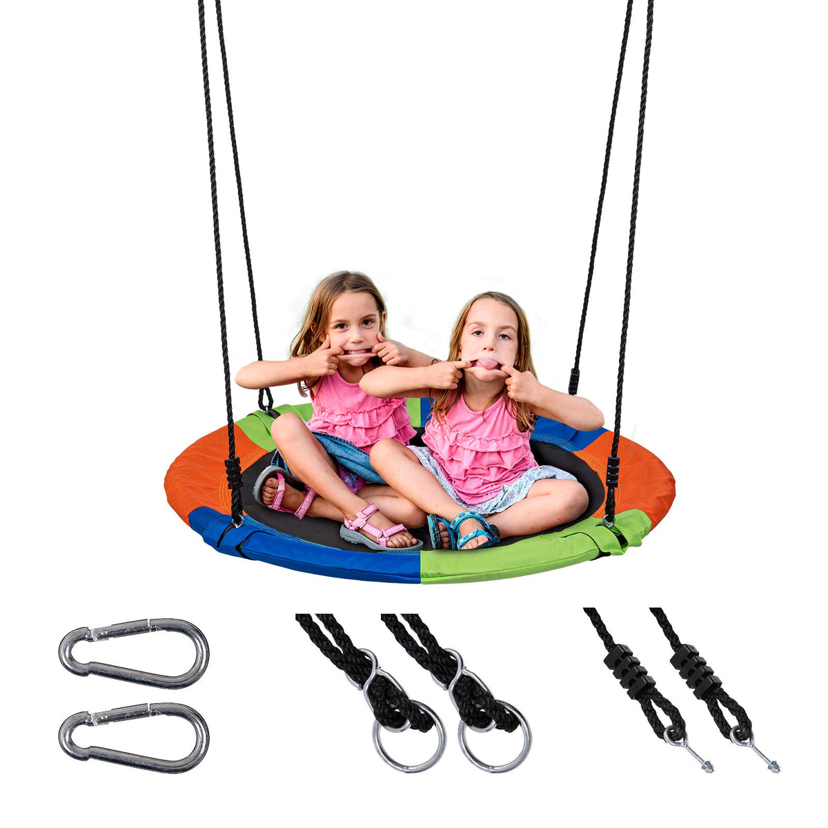 Sunnyglade 40-inch kids saucer swing seat ready for backyard fun and group play