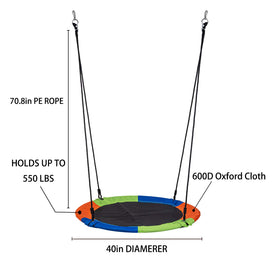 Sunnyglade carabiners securely attach the swing to the frame