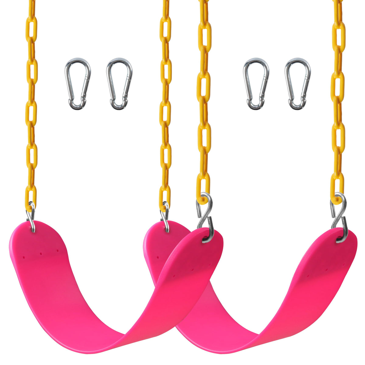 Sunnyglade heavy-duty swing seat with 66-inch chains in pink for durable backyard play.