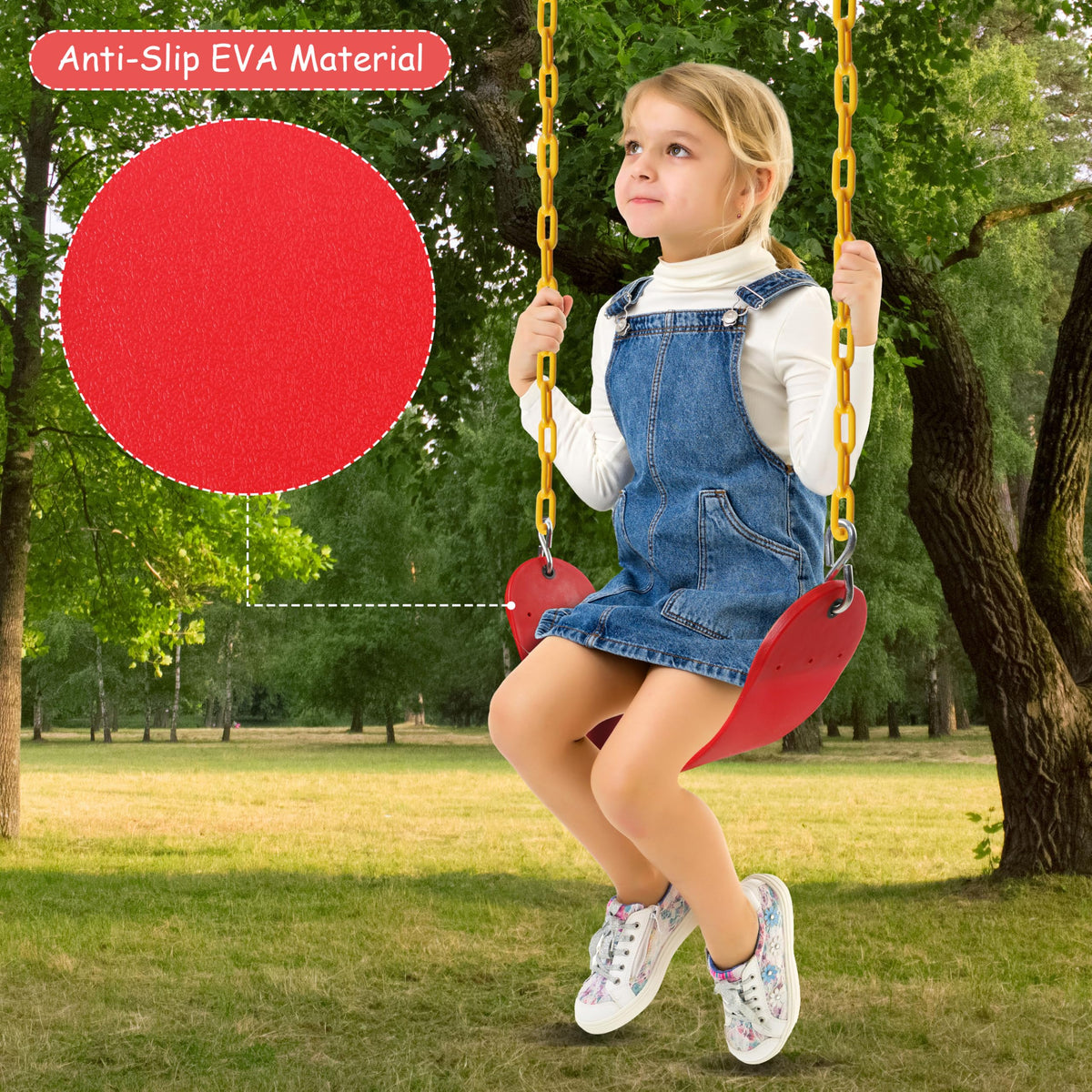 Sunnyglade swing chain detail with thermoplastic coating for safety