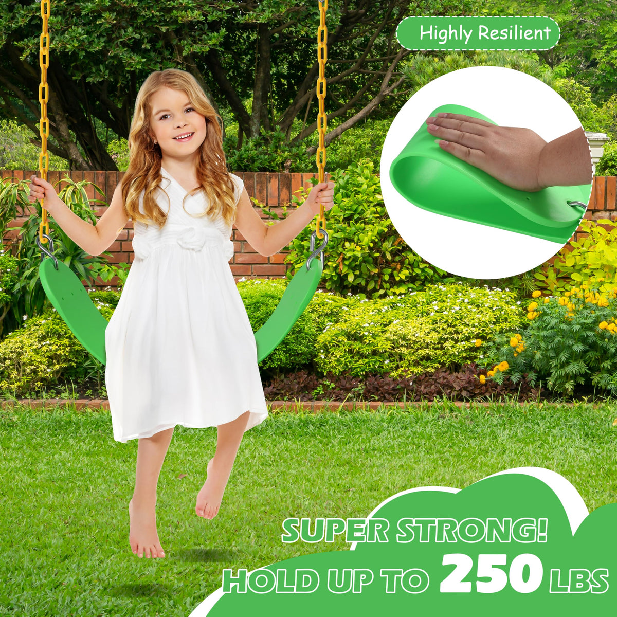 Sunnyglade swing seat dimensions 26.5 by 5.5 inches for comfort