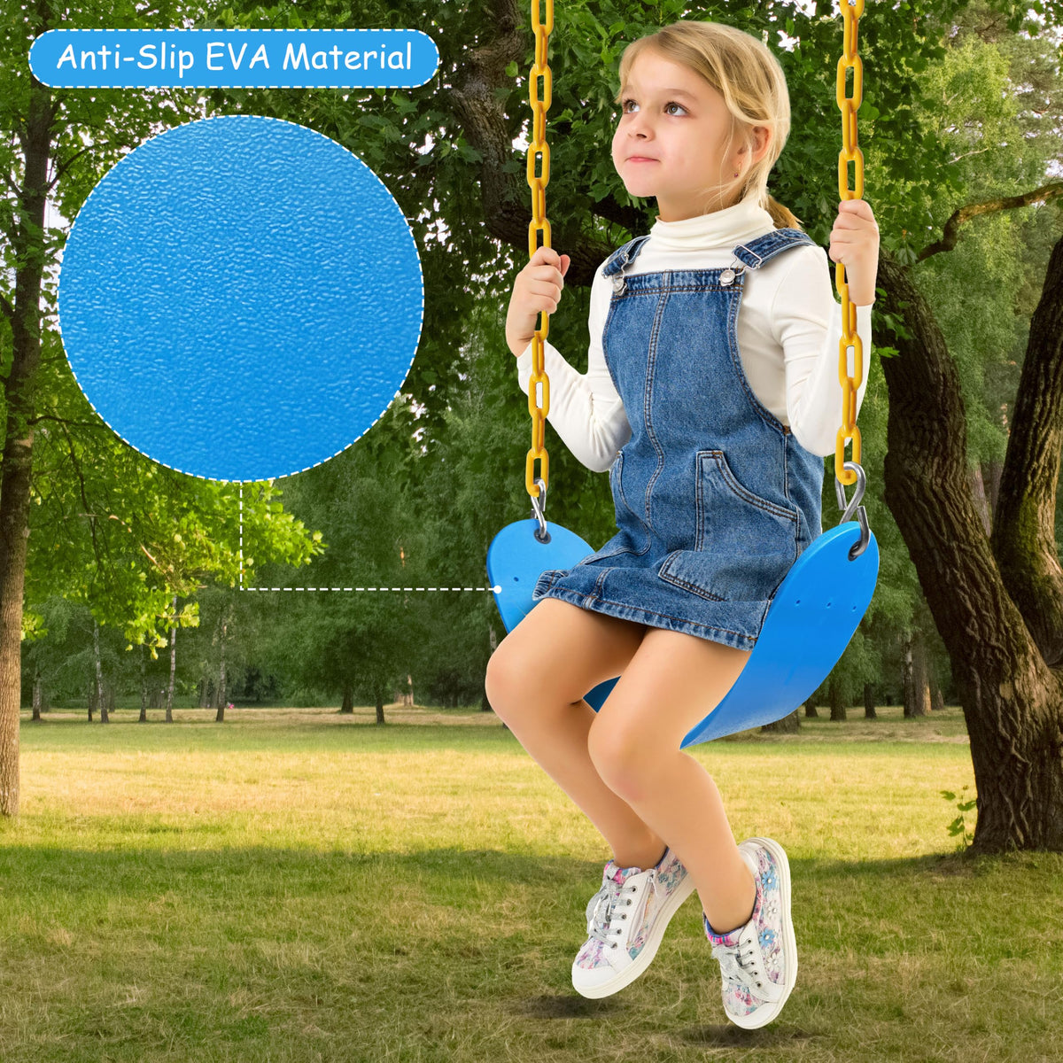 Sunnyglade EVA swing seat offers soft, durable comfort for kids
