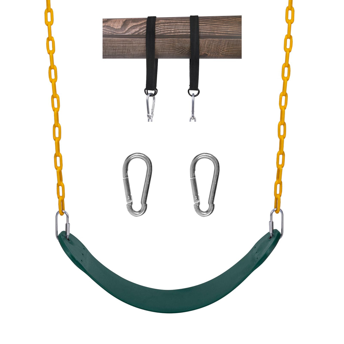 Sunnyglade heavy-duty swing seat with 66 inch chain for durable backyard play.