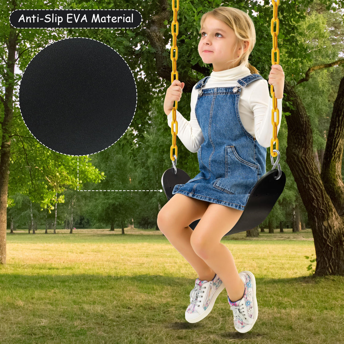 Sunnyglade 66-inch thermoplastic chain cover keeps chains safe and smooth.